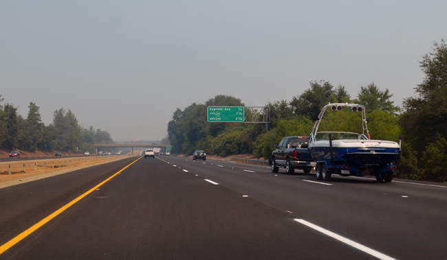 Six lanes of highway in Redding CA