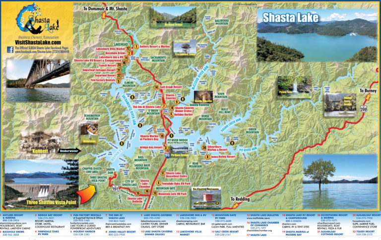 Map of Shasta Lake… or Lake Shasta  ReallyRedding