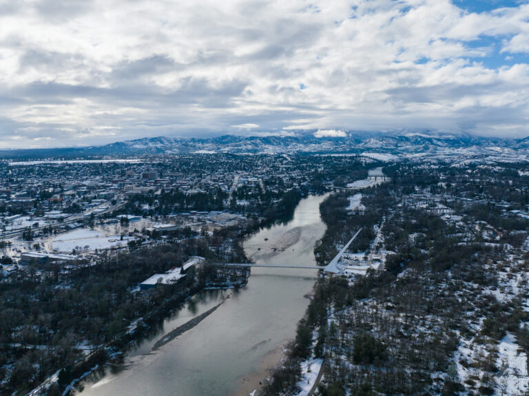 Snowy Sundial Bridge in 2023