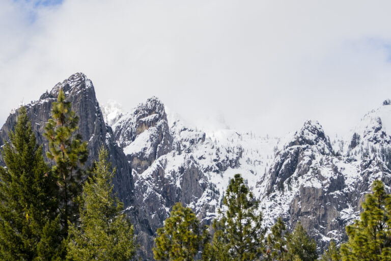 Snow dusted Castle Crags from Spring of 2024